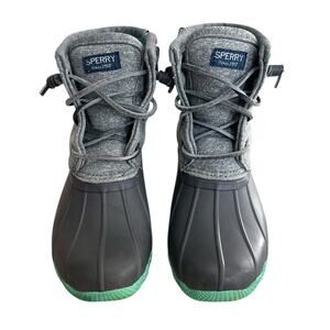 Sperry Duck Boots Saltwater Gray and Teal Size 13M